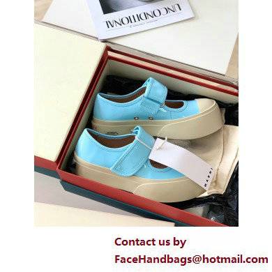Marni leather Pablo Mary Jane Sneakers Light Blue 2022 - Click Image to Close