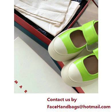 Marni leather Pablo Mary Jane Sneakers Light Green 2022 - Click Image to Close