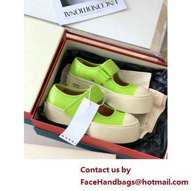 Marni leather Pablo Mary Jane Sneakers Light Green 2022 - Click Image to Close