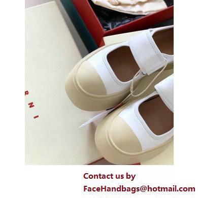 Marni leather Pablo Mary Jane Sneakers White 2022 - Click Image to Close