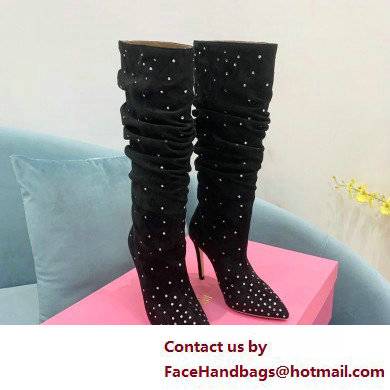 Paris Texas Heel 9cm Holly embellished suede boots Black 2022
