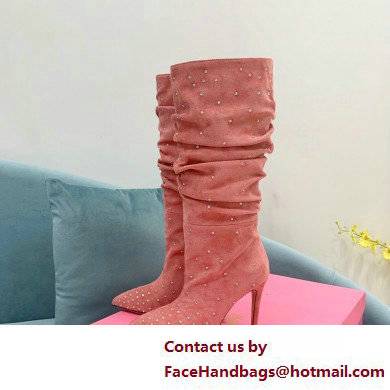 Paris Texas Heel 9cm Holly embellished suede boots Pink 2022