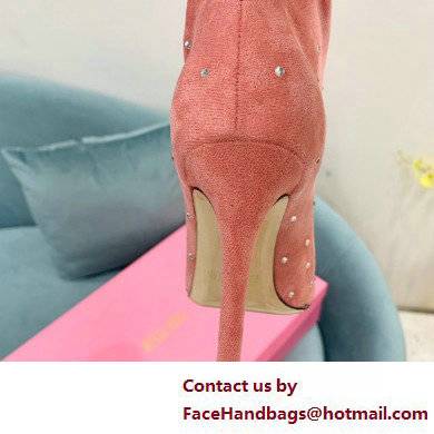 Paris Texas Heel 9cm Holly embellished suede boots Pink 2022