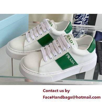 Prada Calfskin White Sneakers 03 2022 - Click Image to Close