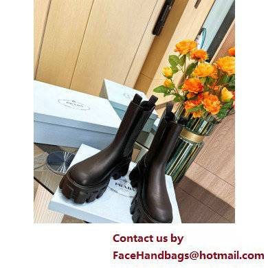 Prada Monolith Brushed leather boots 1U749M Black 2022 - Click Image to Close