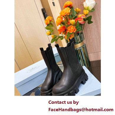 Prada Monolith Brushed leather boots 1U749M Black 2022 - Click Image to Close