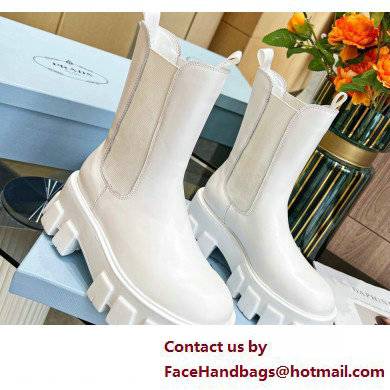 Prada Monolith Brushed leather boots 1U749M White 2022 - Click Image to Close
