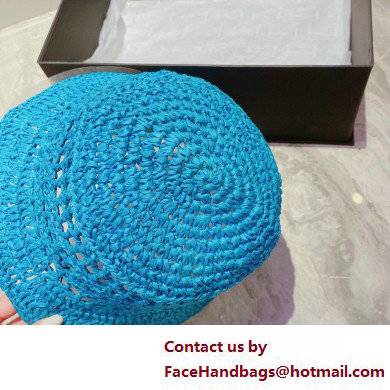 Prada Raffia Bucket Hat Blue - Click Image to Close