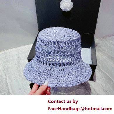 Prada Raffia Bucket Hat Purple
