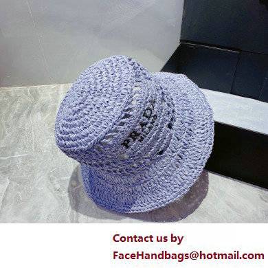 Prada Raffia Bucket Hat Purple - Click Image to Close