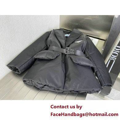 Prada Re-Nylon gabardine puffer jacket black 2022 - Click Image to Close