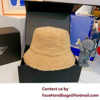 Prada Shearling Bucket Hat Beige - Click Image to Close