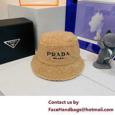 Prada Shearling Bucket Hat Beige - Click Image to Close