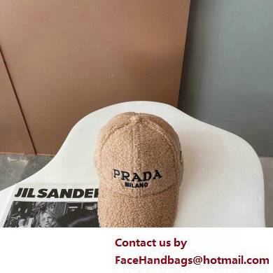Prada Shearling baseball Hat/cap Beige