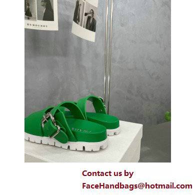 Prada metal buckle Rubber Open Toe Sandals Green 2022 - Click Image to Close