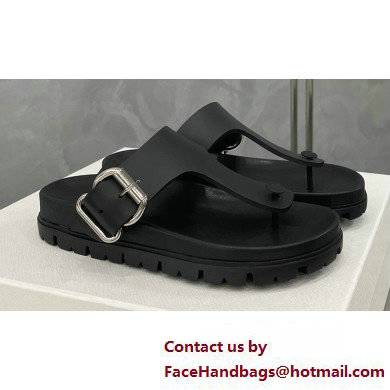 Prada metal buckle Rubber flip-flops Sandals Black 2022