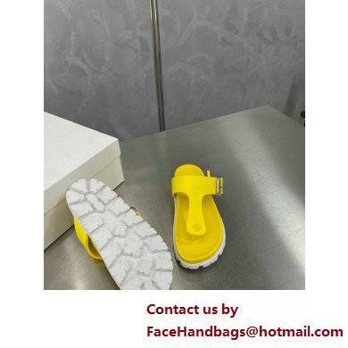 Prada metal buckle Rubber flip-flops Sandals Yellow 2022