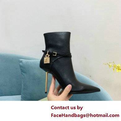 Tom Ford Heel 10.5cm LEATHER PADLOCK ANKLE boots Black 2022 - Click Image to Close