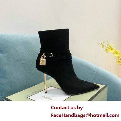 Tom Ford Heel 10.5cm LEATHER PADLOCK ANKLE boots Suede Black 2022 - Click Image to Close