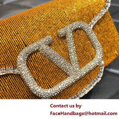 Valentino Garavani Loco embroidered small shoulder bag YELLOW 2022 - Click Image to Close