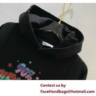 balenciaga Men's 90/10 Hoodie Wide Fit in Black 2022 - Click Image to Close