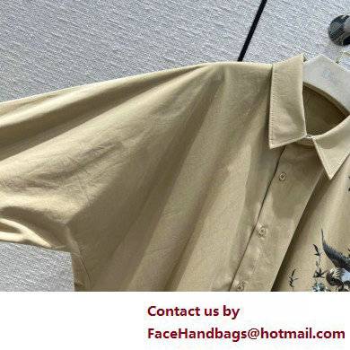 dior Beige Cotton Gabardine with Multicolor Dior Jardin d'Hiver Motif shirt 2022 - Click Image to Close