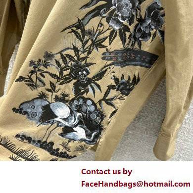 dior Beige Cotton Gabardine with Multicolor Dior Jardin d'Hiver Motif shirt 2022