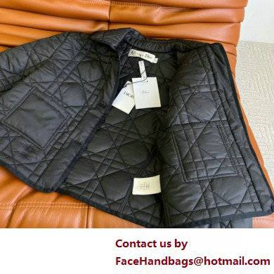 dior Black Quilted Technical Taffeta Macrocannage Jacket 2022