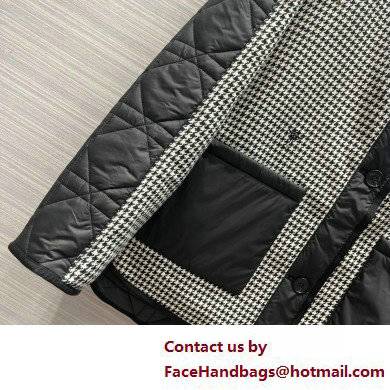 dior Black and White Houndstooth Wool Peacoat with Macrocannage Paneling 2022 - Click Image to Close