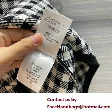 dior Technical Knit with Black and White D-Little Vichy Motif Flared Miniskirt 2022 - Click Image to Close