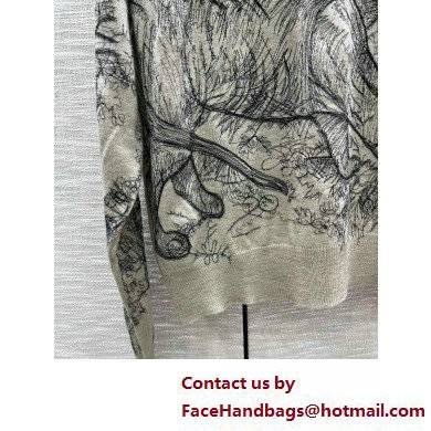 dior gray Technical Cashmere Knit with Toile de Jouy Motif Dioriviera Embroidered Sweater 2022 - Click Image to Close