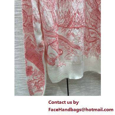 dior pink Technical Cashmere Knit with Toile de Jouy Motif Dioriviera Embroidered Sweater 2022 - Click Image to Close