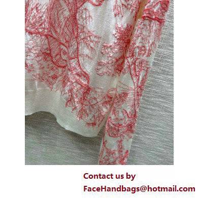 dior pink Technical Cashmere Knit with Toile de Jouy Motif Dioriviera Embroidered Sweater 2022