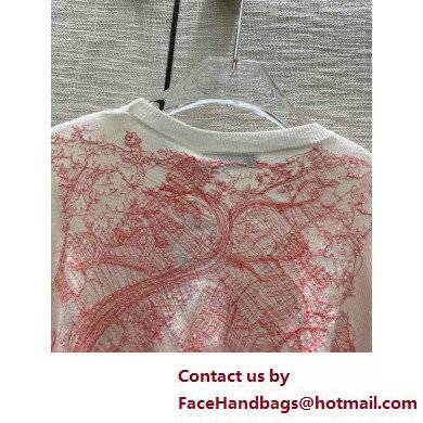 dior pink Technical Cashmere Knit with Toile de Jouy Motif Dioriviera Embroidered Sweater 2022