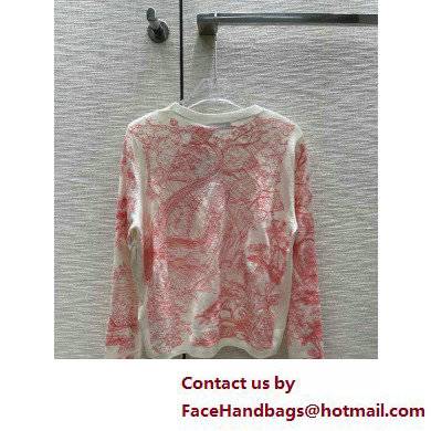 dior pink Technical Cashmere Knit with Toile de Jouy Motif Dioriviera Embroidered Sweater 2022 - Click Image to Close