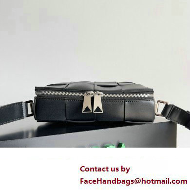 Bottega Veneta Cassette Small Intreccio leather Camera Bag Black - Click Image to Close