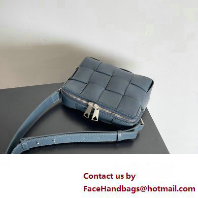 Bottega Veneta Cassette Small Intreccio leather Camera Bag Dark Blue - Click Image to Close