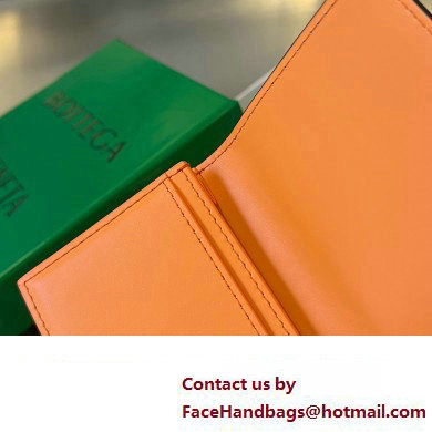 Bottega Veneta Intrecciato leather Business Card Case 605720 Black/Orange