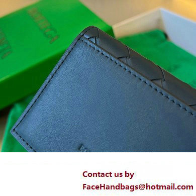 Bottega Veneta Intrecciato leather Business Card Case 605720 Dark Blue