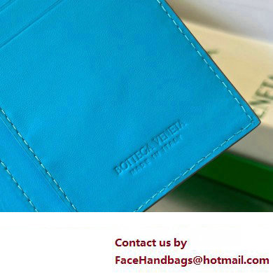 Bottega Veneta Intrecciato leather Long Wallet 676593 Gray/Blue