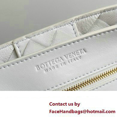 Bottega Veneta Intrecciato leather Medium Andiamo top handle Bag White