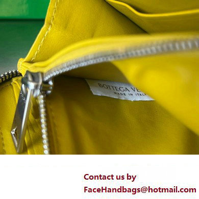 Bottega Veneta Intrecciato leather Zip Around Wallet 593217 Dark Gray/Yellow
