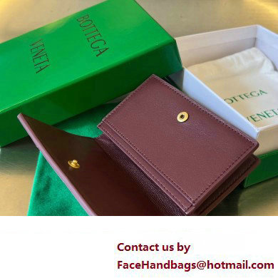 Bottega Veneta Intreccio leather Cassette Business Card Case 651396 Burgundy