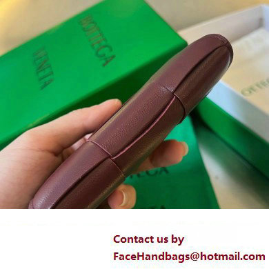 Bottega Veneta Intreccio leather Cassette Business Card Case 651396 Burgundy