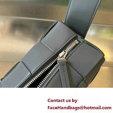 Bottega Veneta Intreccio leather Small Brick Cassette cross-body bag with adjustable strap 729251 Gray
