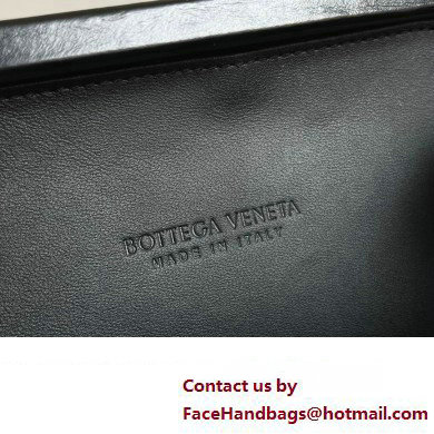 Bottega Veneta Knot On Strap Foulard intreccio leather minaudiere with strap Bag Black - Click Image to Close