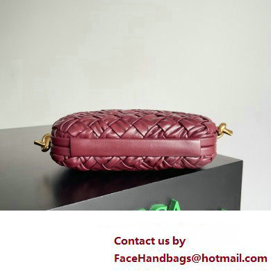 Bottega Veneta Knot On Strap Foulard intreccio leather minaudiere with strap Bag Burgundy