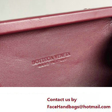 Bottega Veneta Knot On Strap Foulard intreccio leather minaudiere with strap Bag Burgundy - Click Image to Close