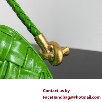 Bottega Veneta Knot On Strap Foulard intreccio leather minaudiere with strap Bag Green - Click Image to Close