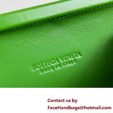 Bottega Veneta Knot On Strap Foulard intreccio leather minaudiere with strap Bag Green